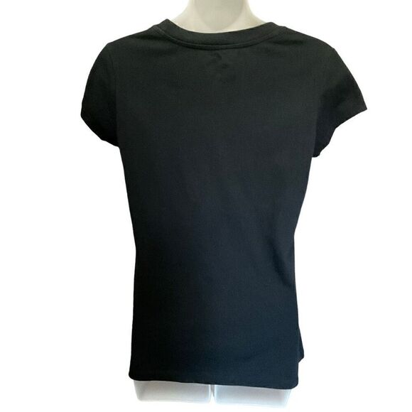 UNO Tee Shirt Wild Card Graphic Crew Neck Black Multicolor Junior Size Large - Picture 2 of 8